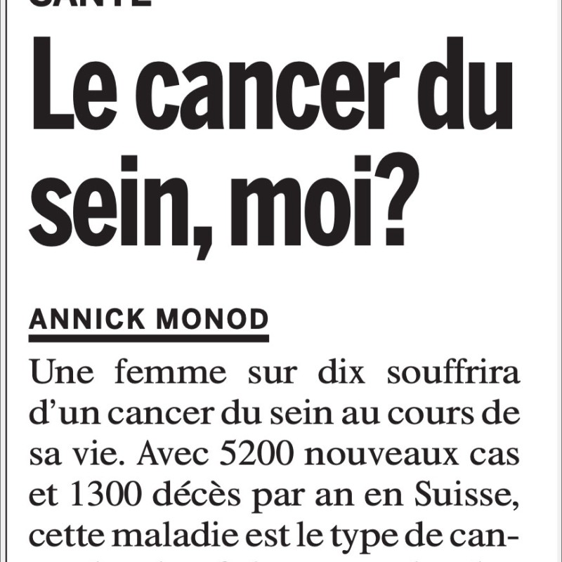 "Le cancer du sein, moi?"